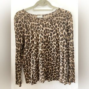 Dries Van Noten lightweight sheer chic classic leopard longsleeve shirt Size S
